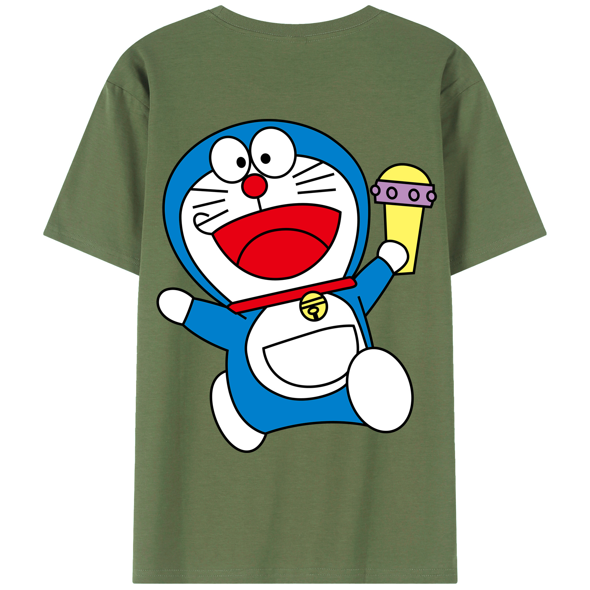 （画像用） ドラえもん Doraemon 綿100％ メンズ半袖Tシャツ（バックプリント） 通気性